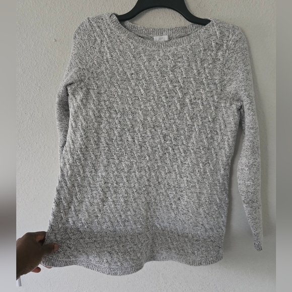 J. Jill Sweater Women Xs Gray Crew Neck Cozy Knit Travel Work School Academia - Picture 4 of 11